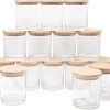 10 OZ Thick Candle Jars for Making Candles 15 Pcs, Empty Jars with Wood Lids for Candle Making, Sample Container, Clear