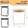 10 OZ Thick Candle Jars for Making Candles 15 Pcs, Empty Jars with Wood Lids for Candle Making, Sample Container, Clear - Image 2