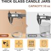 10 OZ Thick Candle Jars for Making Candles 15 Pcs, Empty Jars with Wood Lids for Candle Making, Sample Container, Clear - Image 4