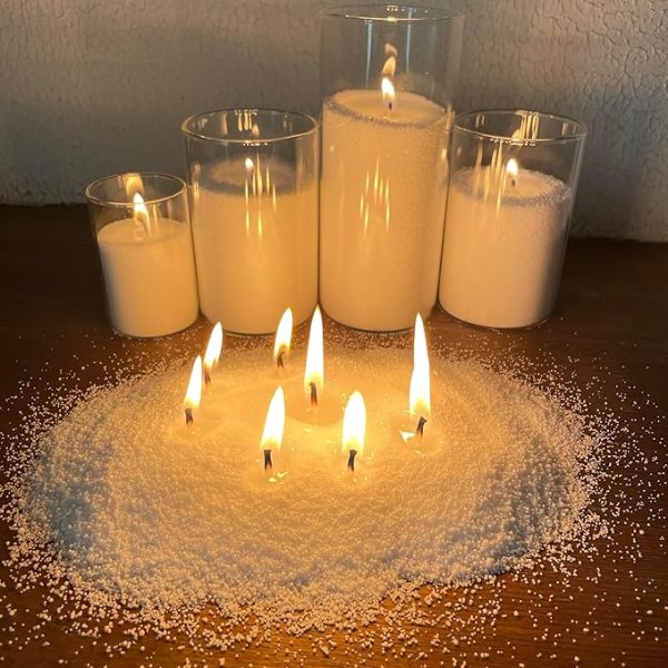 Ice Sand Candle Wax 1Kg White. Wax Granules for Candle Making Without The Need for Melting, Pour, Add Wick and Light. Wicks Not Included.